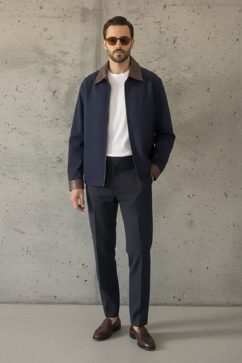 CHAQUETA MATIZ AZUL