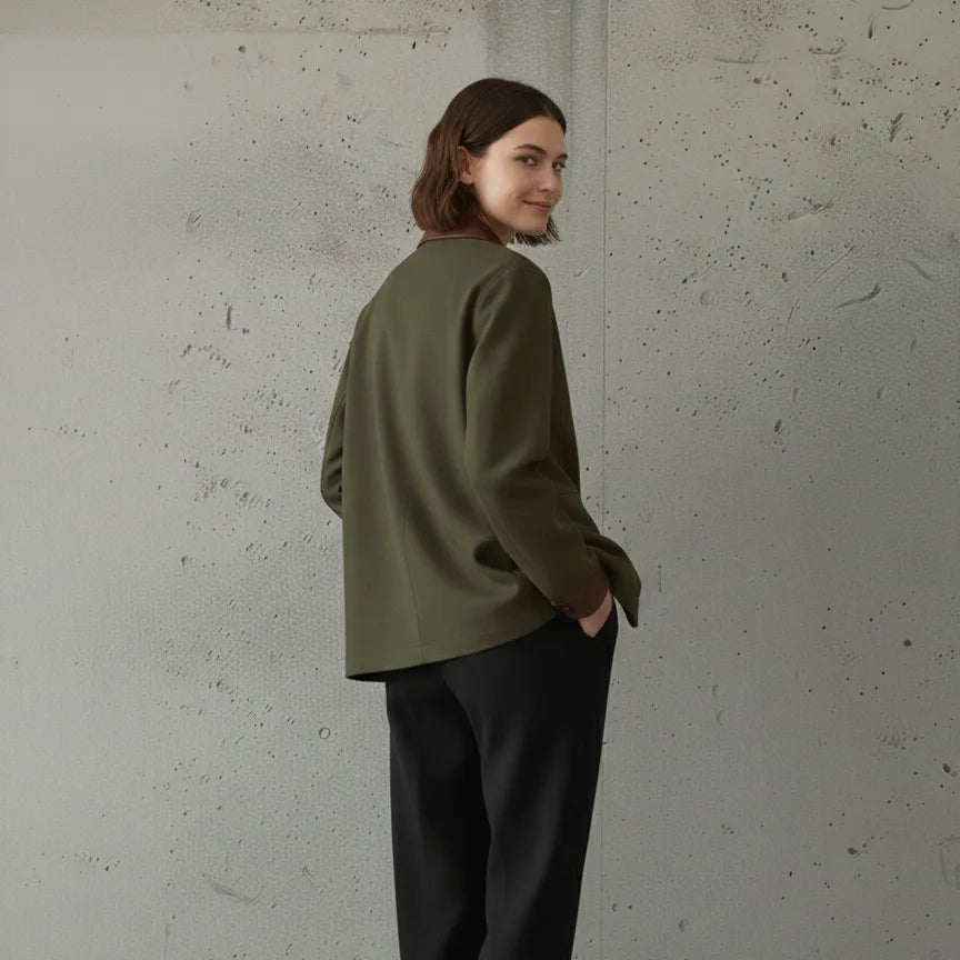 CHAQUETA MATIZ VERDE MILITAR