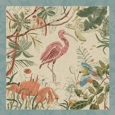 PAÑOLETA FLAMINGO DE HOJAS