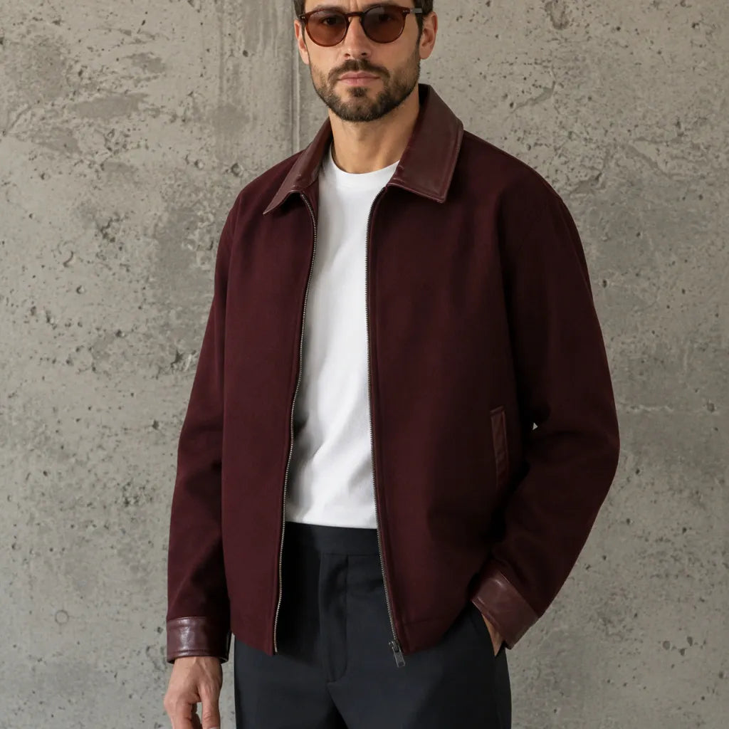 CHAQUETA MATIZ VINO